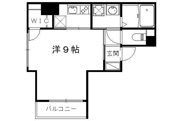 京都市烏丸線 烏丸御池駅 徒歩9分 5階建 築10年(1K/4階)の間取り写真