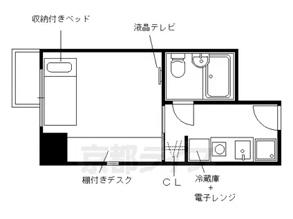 京福北野線 北野白梅町駅 徒歩13分 10階建 築42年(1K/3階)の間取り写真
