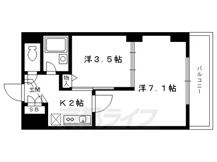DELEAD金閣寺道(2K/5階)の間取り写真