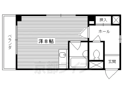 京阪電気鉄道京阪線 龍谷大前深草駅 徒歩2分 5階建 築32年(ワンルーム/5階)の間取り写真