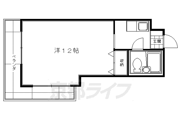 京阪電気鉄道京阪線 龍谷大前深草駅 徒歩9分 4階建 築38年(1K/4階)の間取り写真