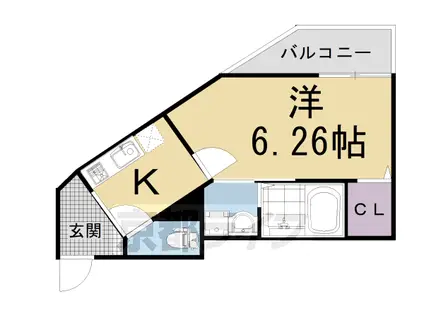 KTIレジデンス深草(1K/1階)の間取り写真