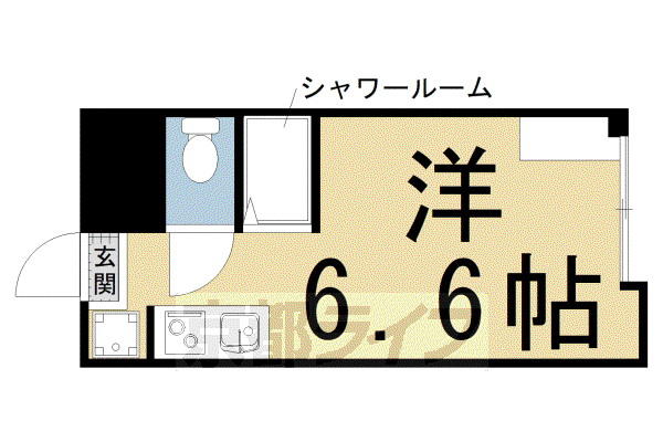 京都市烏丸線 松ケ崎駅(京都) 徒歩1分 4階建 築43年(ワンルーム/2階)の間取り写真