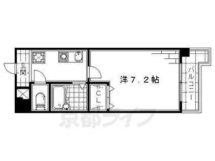 ウィステリア桃山(1K/3階)の間取り写真