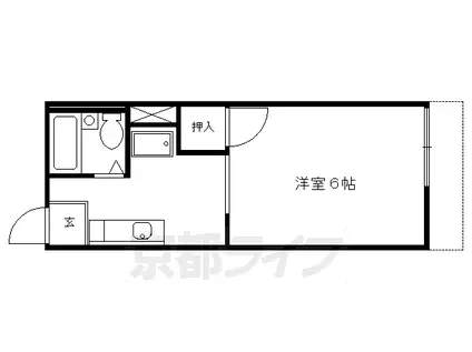 京阪電気鉄道京阪線 淀駅 徒歩3分 2階建 築31年(1K/1階)の間取り写真
