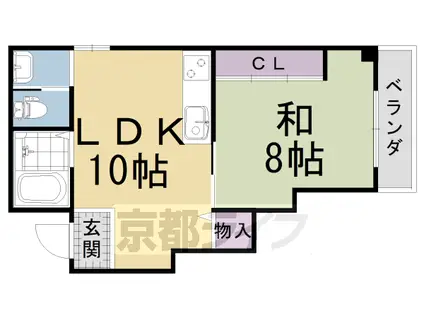 京阪電気鉄道京阪線 墨染駅 徒歩1分 4階建 築43年(1LDK/3階)の間取り写真