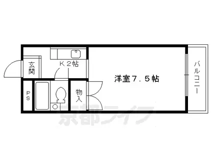 ハウスオブローゼⅠ(1K/3階)の間取り写真