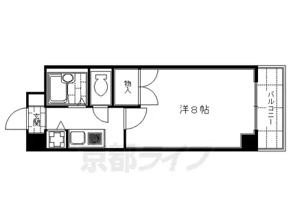 第49長栄ウィステリアヒルズ㎡(1K/4階)の間取り写真