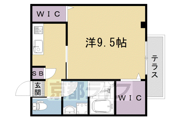 KKハウスⅡ(1K/1階)の間取り写真
