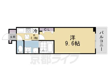 片町線 同志社前駅 徒歩6分 3階建 築1年(1K/1階)の間取り写真