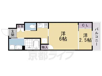 京都市烏丸線 今出川駅 徒歩20分 5階建 築2年(2K/2階)の間取り写真