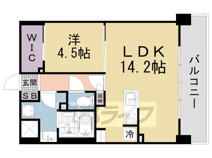 京都市東西線 東野駅(京都) 徒歩9分 7階建 築2年(1LDK/5階)の間取り写真
