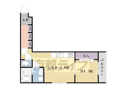 阪急電鉄京都線 西院駅(阪急) 徒歩7分 3階建 築2年(1LDK/1階)の間取り写真