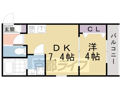 VINA KYOUDAIMAE(1DK/2階)の間取り写真