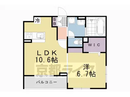 阪急電鉄京都線 西向日駅 徒歩27分 2階建 築2年(1LDK/2階)の間取り写真
