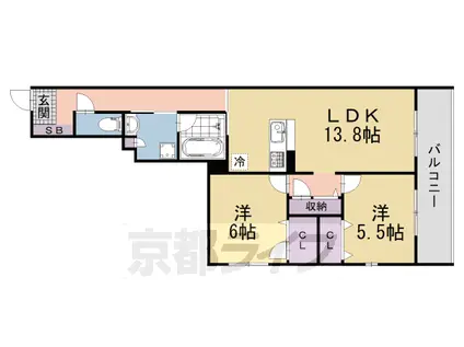 京阪電気鉄道京阪線 中書島駅 徒歩30分 3階建 新築(2LDK/3階)の間取り写真