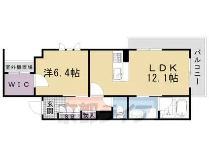 山陰本線 嵯峨嵐山駅 徒歩3分 3階建 築2年(1LDK/3階)の間取り写真