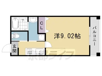 阪急電鉄京都線 西院駅(阪急) 徒歩10分 5階建 築1年(1K/2階)の間取り写真