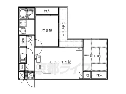 パラドール宮前橋(2LDK/2階)の間取り写真