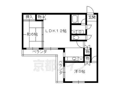 パラドール宮前橋(2LDK/1階)の間取り写真