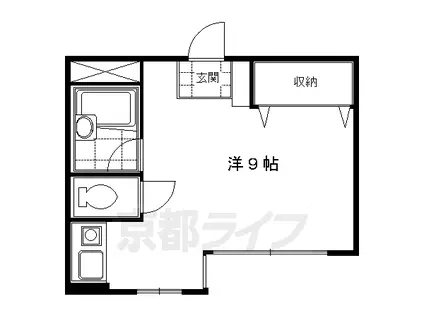 京阪電気鉄道京阪線 伏見桃山駅 徒歩4分 3階建 築36年(ワンルーム/3階)の間取り写真