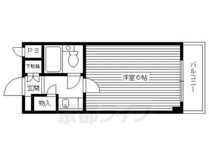 京阪電気鉄道京阪線 中書島駅 徒歩4分 5階建 築33年(1K/1階)の間取り写真