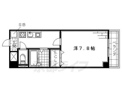 京阪電気鉄道京阪線 中書島駅 徒歩7分 5階建 築29年(1K/2階)の間取り写真