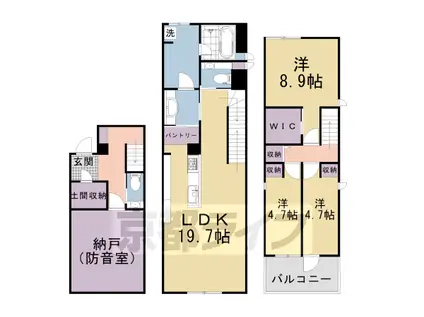 京都市東西線 二条城前駅 徒歩10分 3階建 築1年(3SLDK)の間取り写真