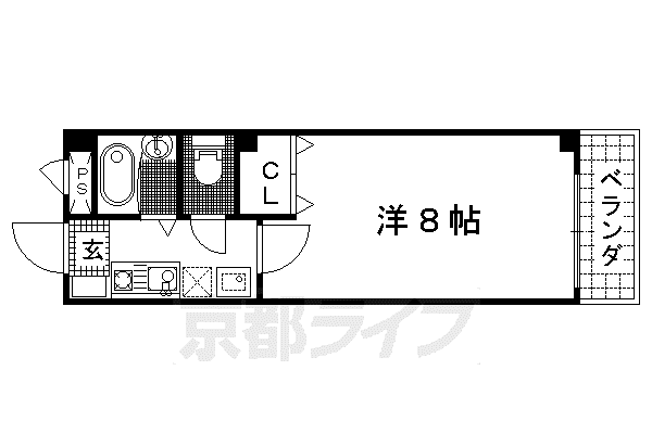 ユーロモダンビル(1K/4階)の間取り写真