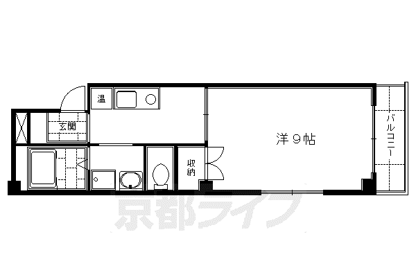 京阪電気鉄道京阪線 伏見桃山駅 徒歩1分 5階建 築29年(1DK/5階)の間取り写真