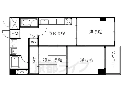 ヴィエントだいご(3DK/5階)の間取り写真