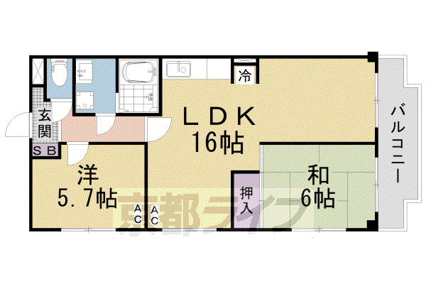 メゾンフェニックス(2LDK/1階)の間取り写真