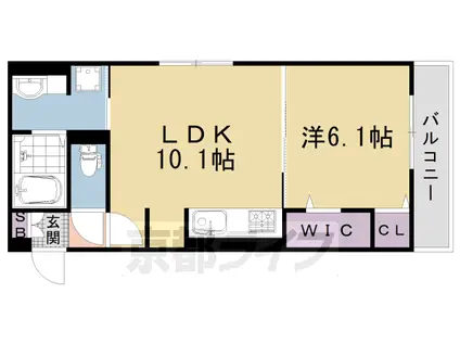阪急電鉄京都線 西京極駅 徒歩14分 3階建 築1年(1LDK/3階)の間取り写真
