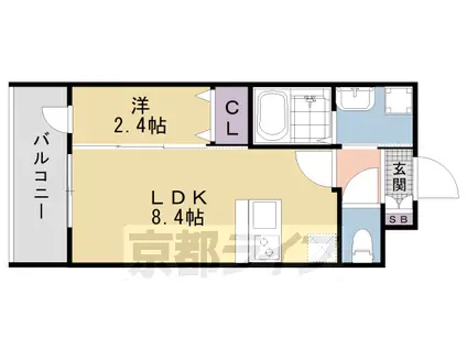 MJC京都西大路Ⅰ(1LDK/4階)の間取り写真