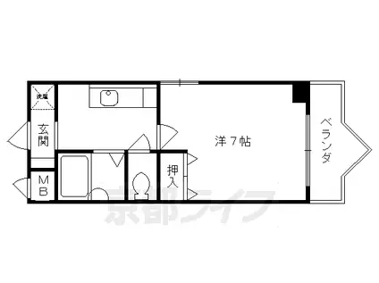 メゾン・ド・パーク(1K/3階)の間取り写真