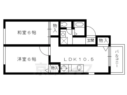 スウィート沙彩(2LDK/1階)の間取り写真