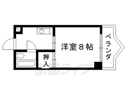 京阪電気鉄道京阪線 藤森駅 徒歩8分 4階建 築38年(1K/2階)の間取り写真