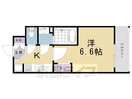 京都市烏丸線 九条駅(京都) 徒歩9分 3階建 築2年(1K/3階)の間取り写真