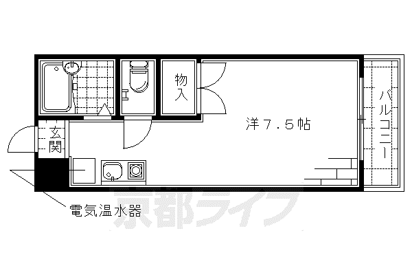京阪電気鉄道京阪線 龍谷大前深草駅 徒歩7分 4階建 築31年(1K/4階)の間取り写真