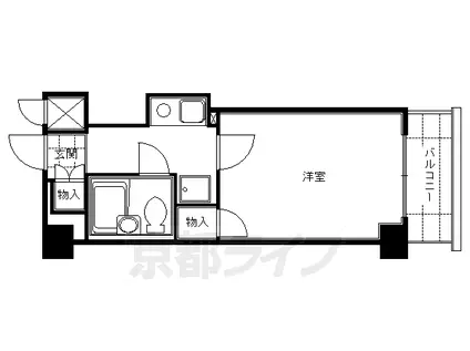 ホーユウコンフォルト京都伏見(1K/3階)の間取り写真
