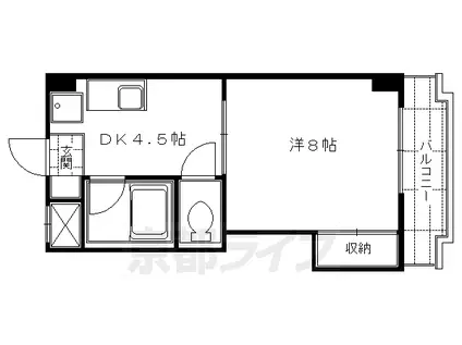 ハイツ北芳(1DK/2階)の間取り写真
