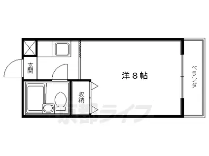 京阪電気鉄道京阪線 藤森駅 徒歩4分 3階建 築43年(1K/1階)の間取り写真