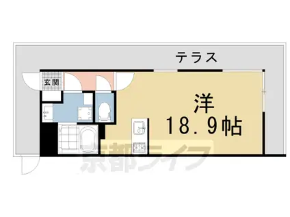 京福北野線 北野白梅町駅 徒歩18分 3階建 築1年(ワンルーム/1階)の間取り写真