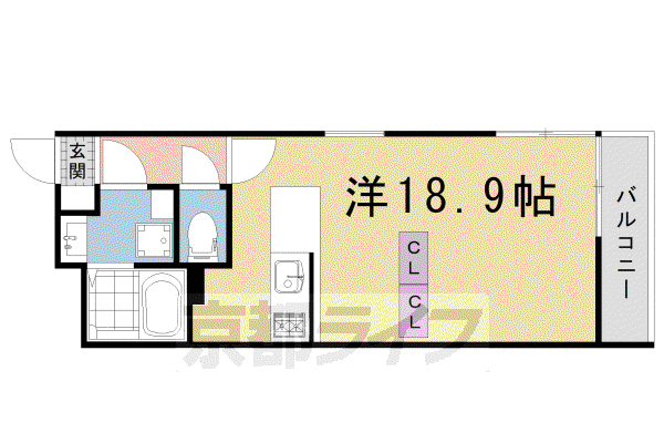 京福北野線 北野白梅町駅 徒歩18分 3階建 築2年(ワンルーム/3階)の間取り写真