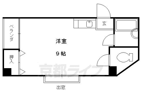 京阪電気鉄道京阪線 墨染駅 徒歩2分 4階建 築35年(ワンルーム/2階)の間取り写真