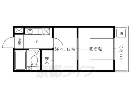 ディアコート(2K/2階)の間取り写真