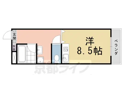 京阪電気鉄道京阪線 伏見桃山駅 徒歩5分 6階建 築39年(1K/3階)の間取り写真
