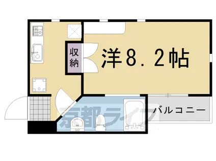阪急電鉄京都線 桂駅 徒歩3分 3階建 築36年(1K/2階)の間取り写真