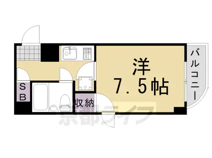 阪急電鉄京都線 桂駅 徒歩15分 6階建 築40年(1K/4階)の間取り写真