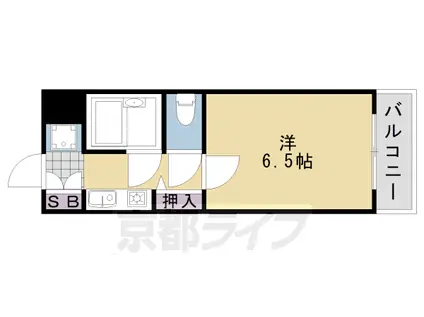 阪急電鉄京都線 桂駅 徒歩3分 5階建 築33年(1K/3階)の間取り写真